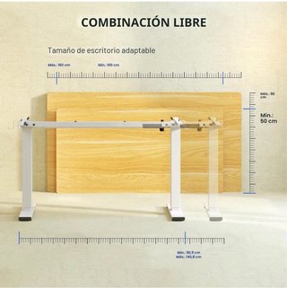 Escritorio Elevable FLEXISPOT - Blanco/Madera