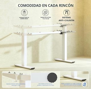 Escritorio Elevable FLEXISPOT - Blanco/Madera