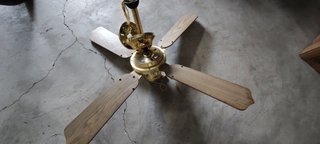 2 Ventiladores de techo con luz madera y ratán