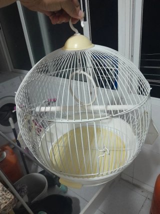 Jaula para pájaros blanca