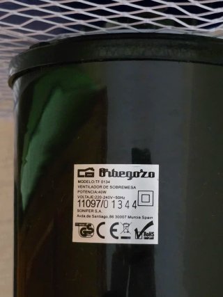 Ventilador sobremesa Orbegozo (color negro)