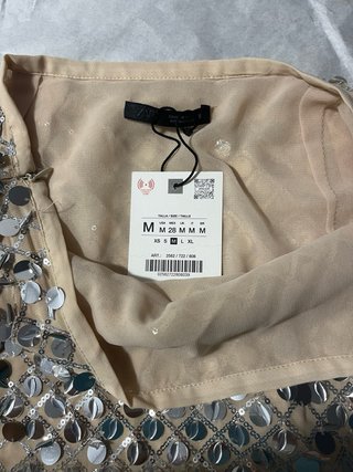 Falda asimétrica lentejuelas Zara T M Colección