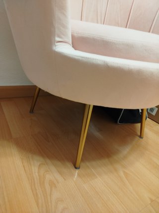 Sillón terciopelo rosa concha