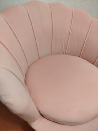 Sillón terciopelo rosa concha
