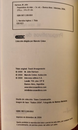Preparativos de viaje NUEVO M. John Harrison