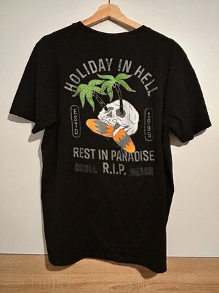 Camiseta Negra Estampado Calavera