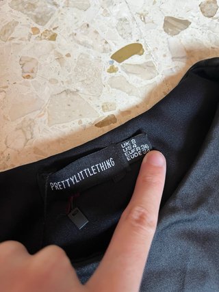 Conjunto negro efecto cuero PLT