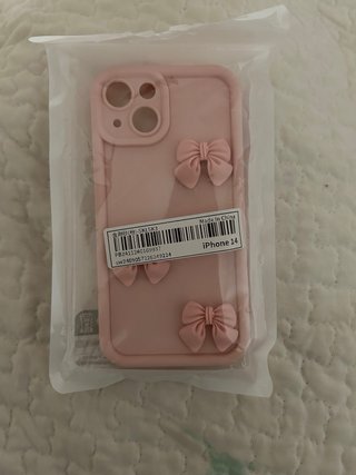 Funda iphone 14 rosa con lazos