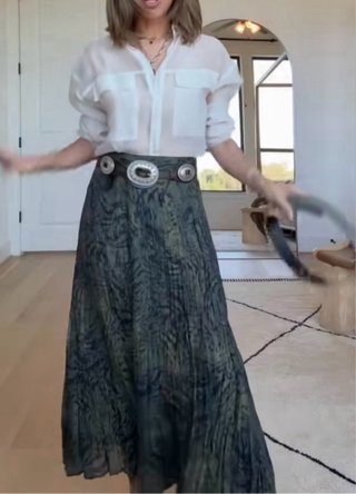Falda midi Zara estampado animal