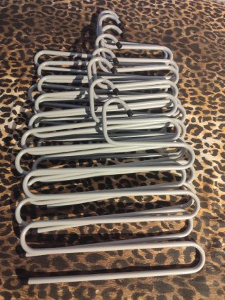 Lote 8 Perchas Pantalón Metal Gris