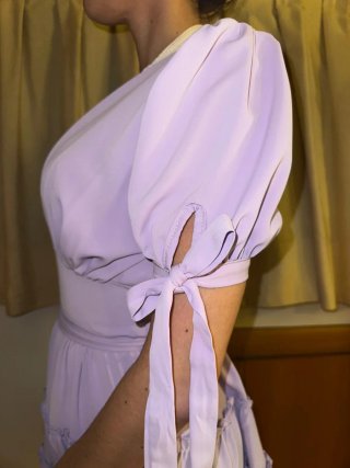 Vestido lila lazo coquette