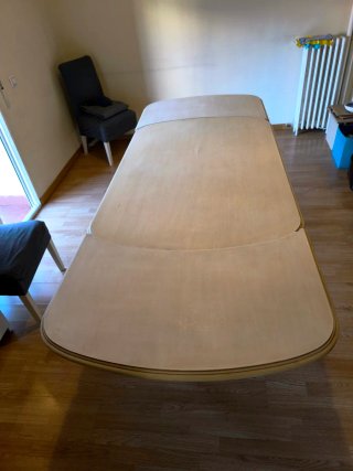 Mesa comedor extensible hueso