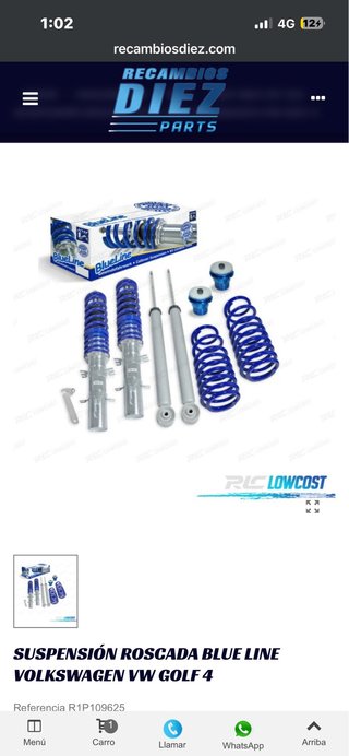 Suspensión roscada Blue Line Golf 4