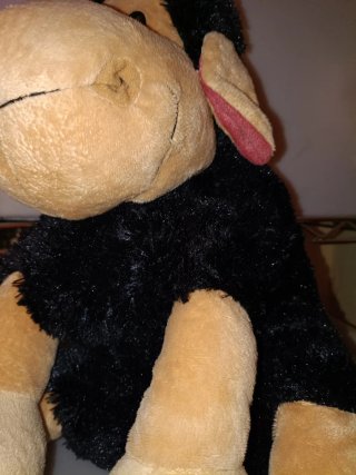 Peluche Mono Negro y Beige