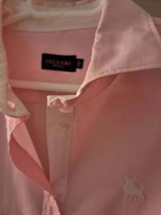 Camisa Piel de Toro rosa y blanca Talla L