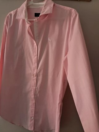 Camisa Piel de Toro rosa y blanca Talla L