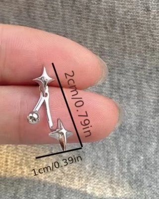 Pendientes estrella cobre plateados