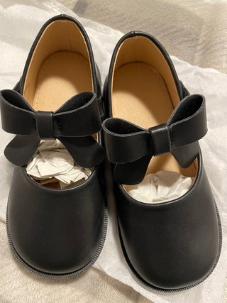 Zapatitos niña negros lazo talla 29