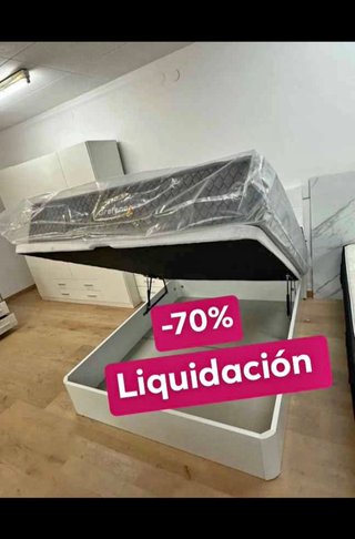Cama con almacenaje + Colchón - 70% Liquidación