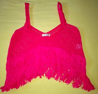 Top Crochet Rosa Fucsia con Flecos