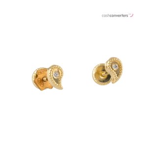 pendientes oro 18k con piedra con circonita