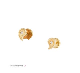 pendientes oro 18k con piedra con circonita