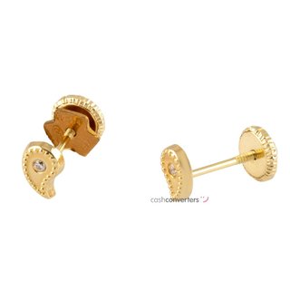 pendientes oro 18k con piedra con circonita