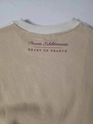 Sudadera Bershka Oversize Beige y Blanca Talla M
