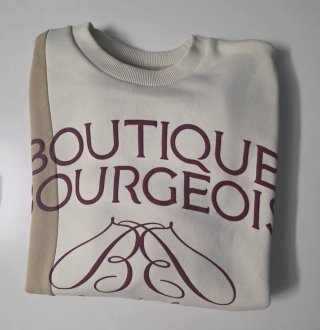 Sudadera Bershka Oversize Beige y Blanca Talla M