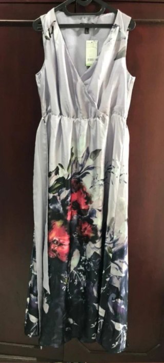 Vestido largo floral invitada MANGO