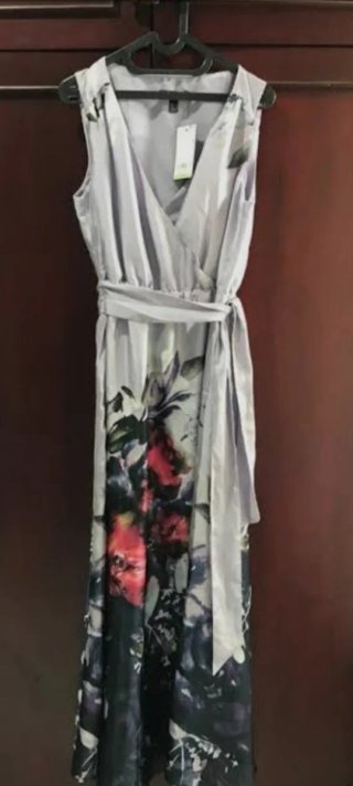 Vestido largo floral invitada MANGO