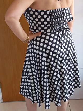 Vestido Pin Up DRESSTELLS  Negro y Blanco