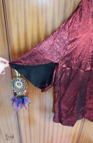 Blusa fiesta metalizada granate