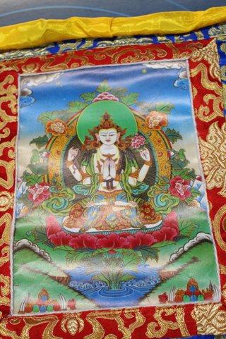 01. Thangka de Katmandú. Chenrezig, Avalokiteśvara, el bodhisattva de la compasión.