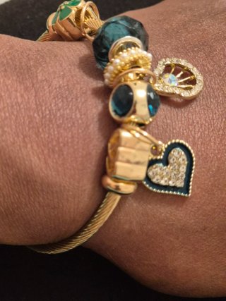 Pulsera Acero Inoxidable Corazón y Bolso