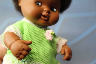 Barriguitas de Famosa. 97, negrita, blusa verde y bragas. Original, años 80.