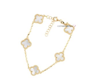 pulsera oro 18k con piedra con nacar