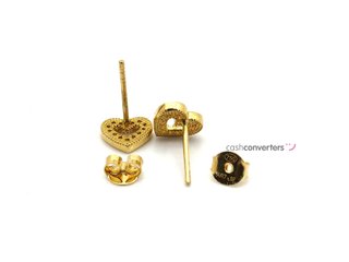 pendientes oro 18k con piedra con circonita