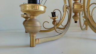 Lámpara Techo Araña 6 Brazos Vintage Dorada