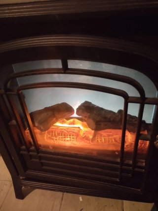 Chimenea Eléctrica Negra y Marrón