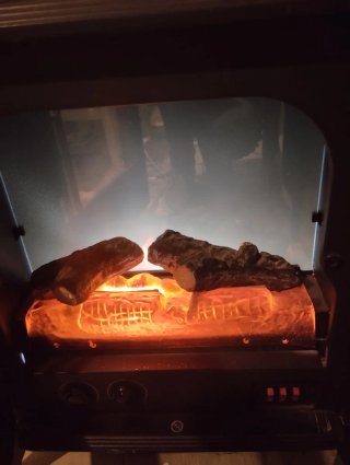 Chimenea Eléctrica Negra y Marrón