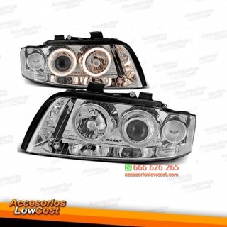 FAROS OJOS ANGEL AUDI A4 00-04 OJOS ANGEL CROMADO
