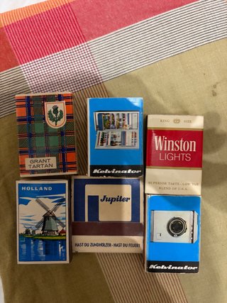 Set di 6 scatole di fiammiferi vintage