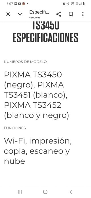 Impresora Multifunción Canon Negra Pixma TS4350