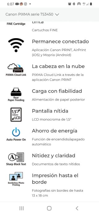 Impresora Multifunción Canon Negra Pixma TS4350