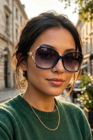 Occhiali da sole oversize blu petrolio e oro
