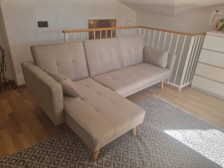 Sofá Chaise longe moderno Sklum beige