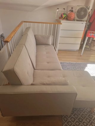Sofá Chaise longe moderno Sklum beige