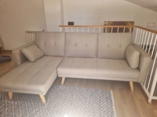 Sofá Chaise longe moderno Sklum beige