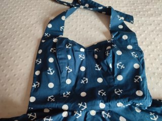 Vestido retro azul con anclas